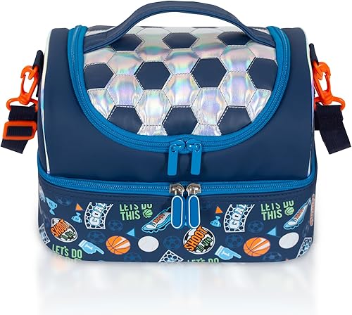 Miniatura 14 de Bolsa de almuerzo aislada de doble piso para niños, bolsa de comida grande para el regreso a la escuela, para niños, niñas, hombres y mujeres, con