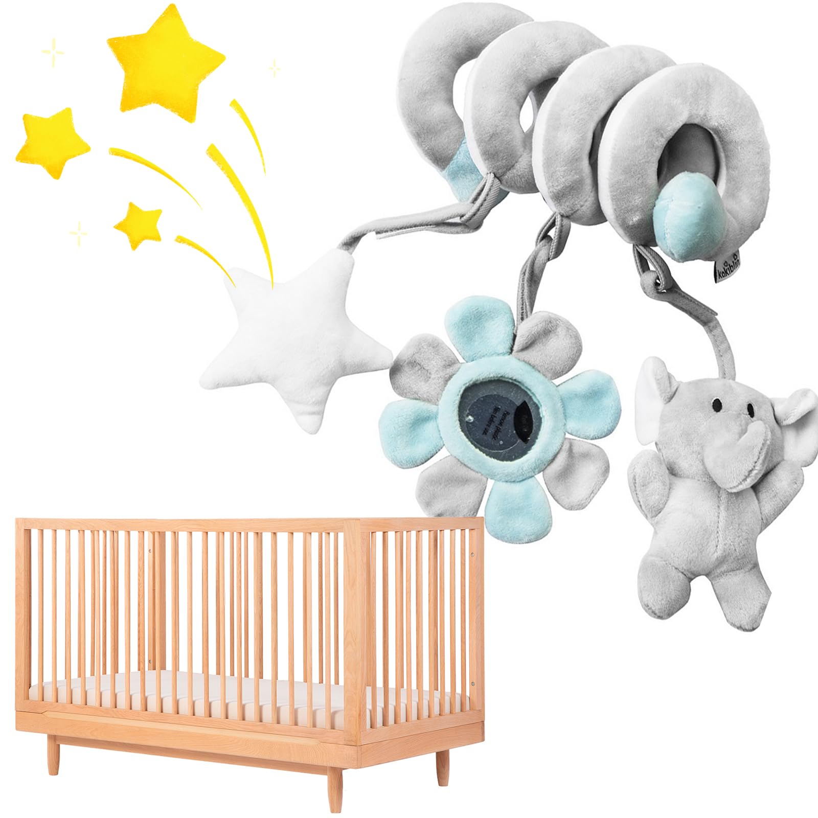 Jouet en forme de spirale en peluche pour siège de voiture