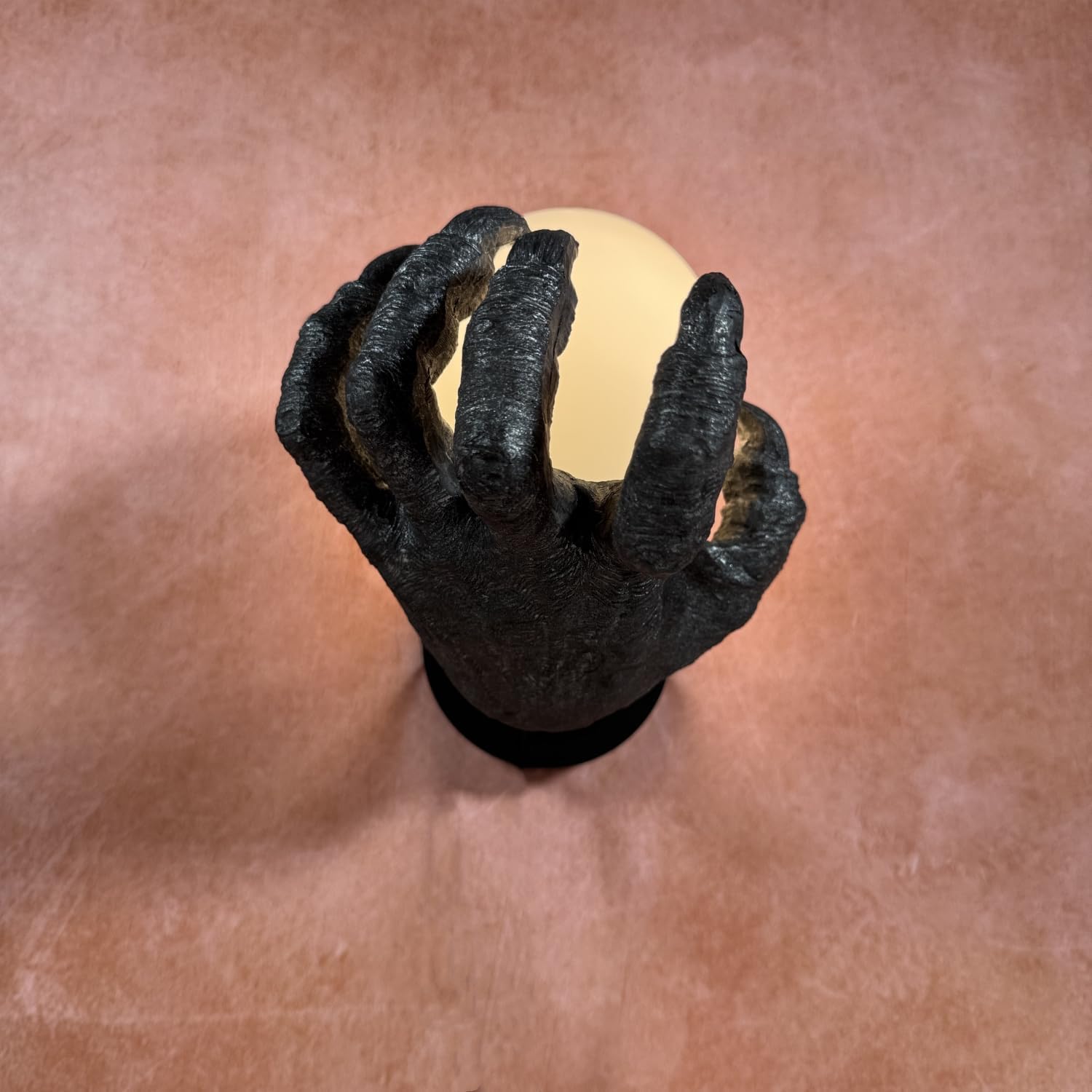 Unique Wall Lamp Demo Hand Shaped Retro Wall Sconce Halloween Decor Hand Holding Light Sconce with Glass Globe Shade Gothic Wall Light Fixture, Hardwired