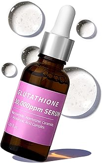 Pure Glutathione Glow Serum 30,000 ppm for Dark Spots & Uneven Tone – Radiance-Boosting Formula with Niacinamide, 5x Hyaluronic Acid & Ceramide – Smooth, Luminous for Sensitive Skin Korean Skincare