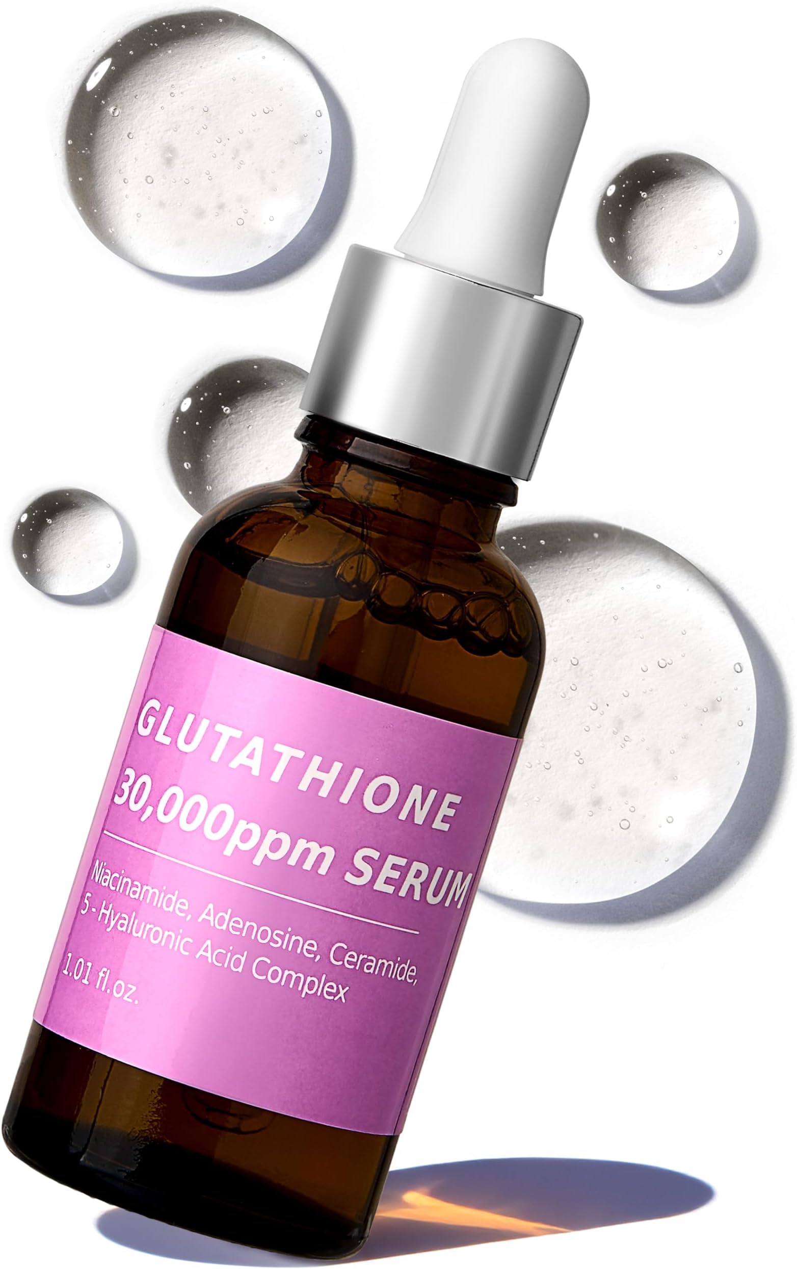 Pure Glutathione Glow Serum 30,000 ppm for Dark Spots & Uneven Tone – Radiance-Boosting Formula with Niacinamide, 5x Hyaluronic Acid & Ceramide – Smooth, Luminous for Sensitive Skin Korean Skincare