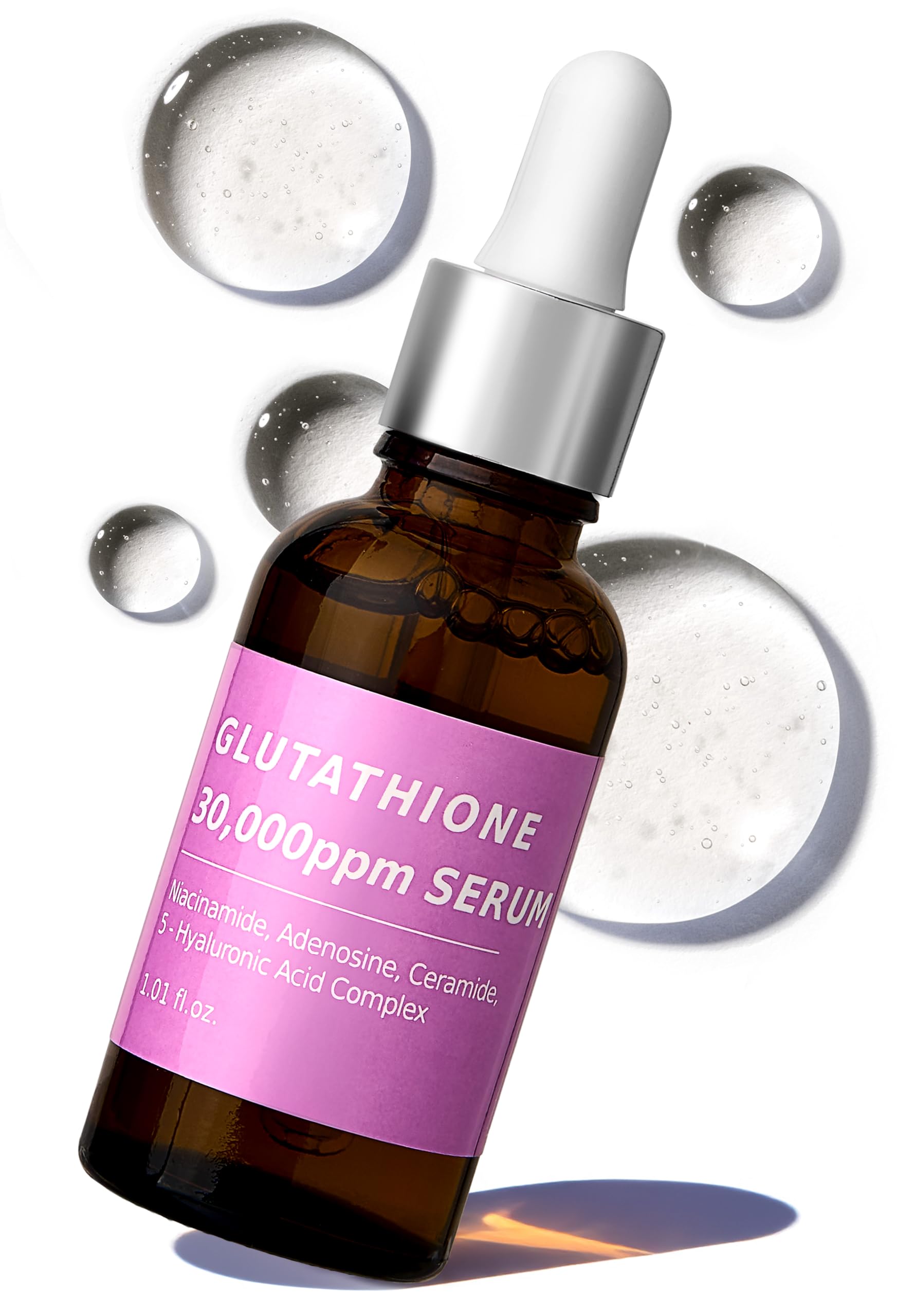 Pure Glutathione Glow Serum 30,000 ppm for Dark Spots & Uneven Tone – Radiance-Boosting Formula with Niacinamide, 5x Hyaluronic Acid & Ceramide – Smooth, Luminous for Sensitive Skin Korean Skincare