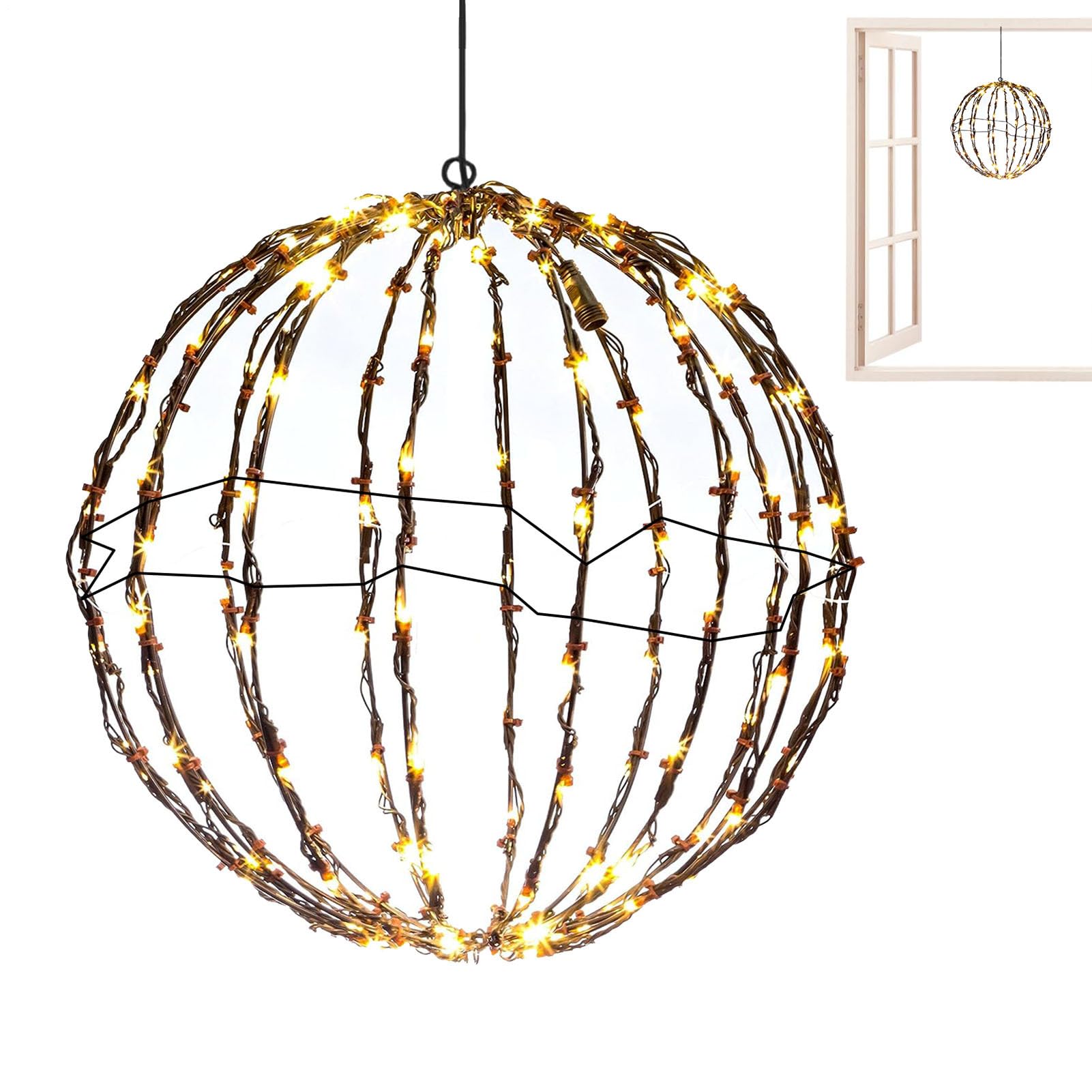 Lichterkette für Weihnachten, wasserdicht, dekorative Laternen für Rasen, Hof, Terrasse, Feiertage und Versammlungen