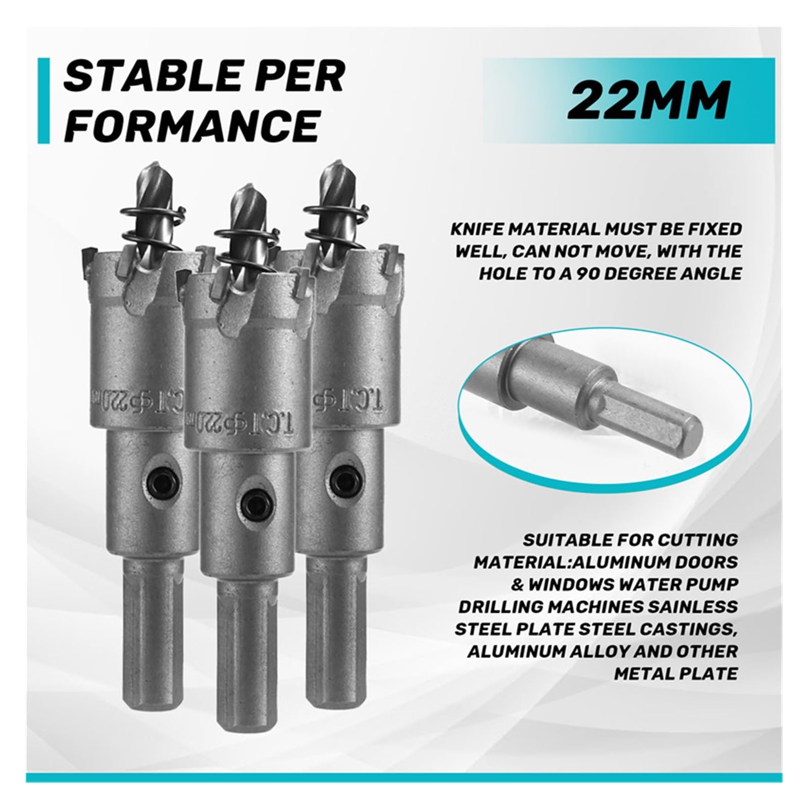 Set Di 6 Punte Espandibili For Trapano In Carburo Di Tungsteno, For Aprire In Acciaio Inossidabile/metallo, 22 Mm