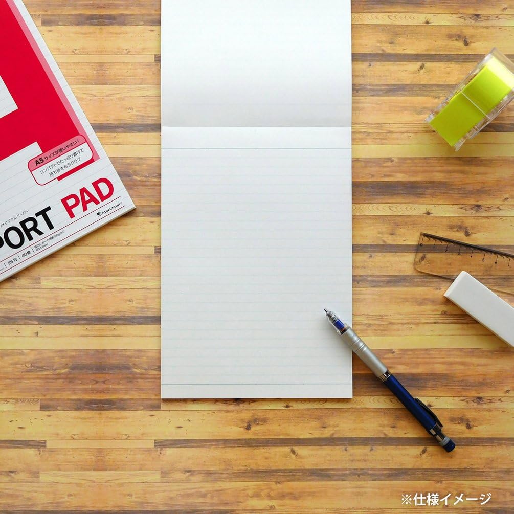 Maruman P160A Report Paper, Report Pad, Memory Included, 0.3 inch (7 mm) Ruled, A5, Set of 10