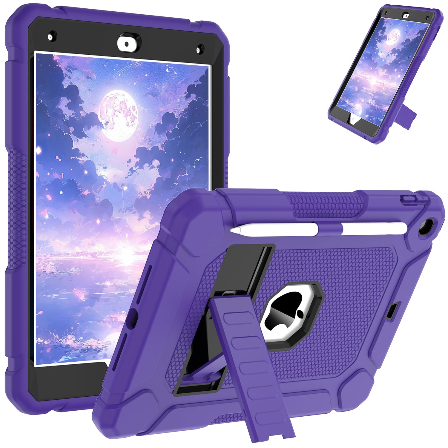 AVAWO Case for iPad 9th/8th/7th Generation(10.2 inch, 2021/2020/2019), Heavy Duty Military Grade Shockproof Protective Cover with Built-in Stand/