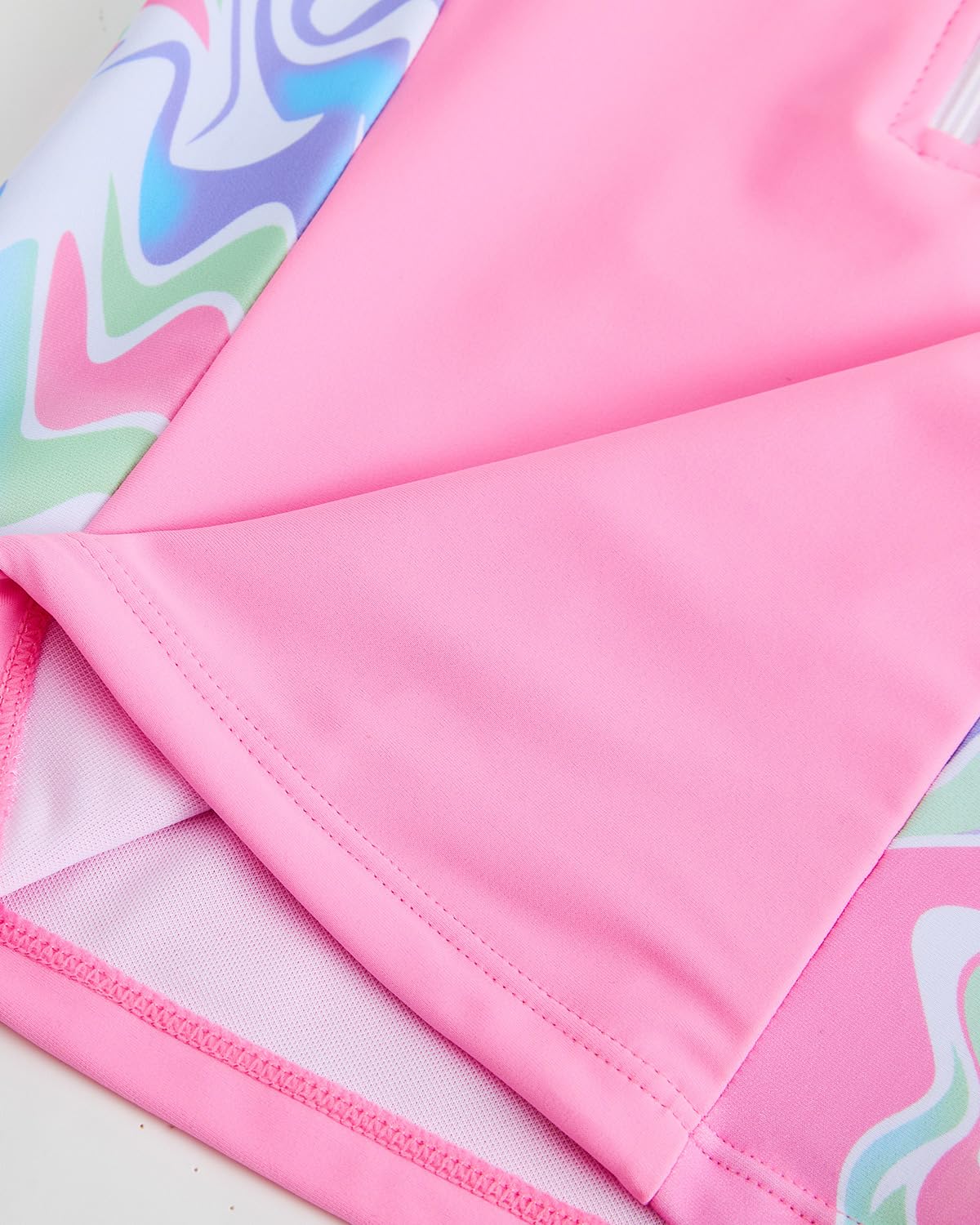 DivingBirds Traje de baño para niñas, brasier acolchado, manga corta, traje de baño con pantalones cortos de natación de 7 a 14 años