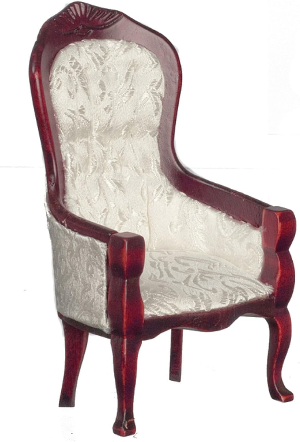 Melody Jane Dollhouse Victorian Mahogany White Gents Chair Miniature Living Room Furniture