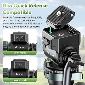 ULANZI JJ06 GlideGo Carbon Fiber Video Tripod, 73.6in, 11lb Load