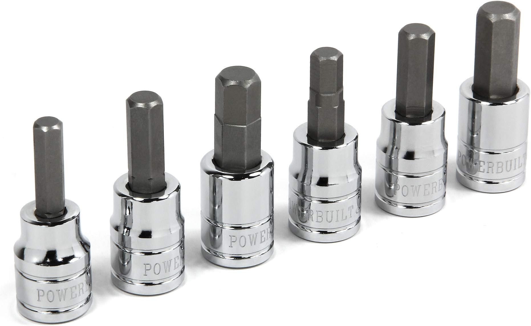 Powerbuilt 640052 3/8-Inch Hex Bit Set, 6-Piece