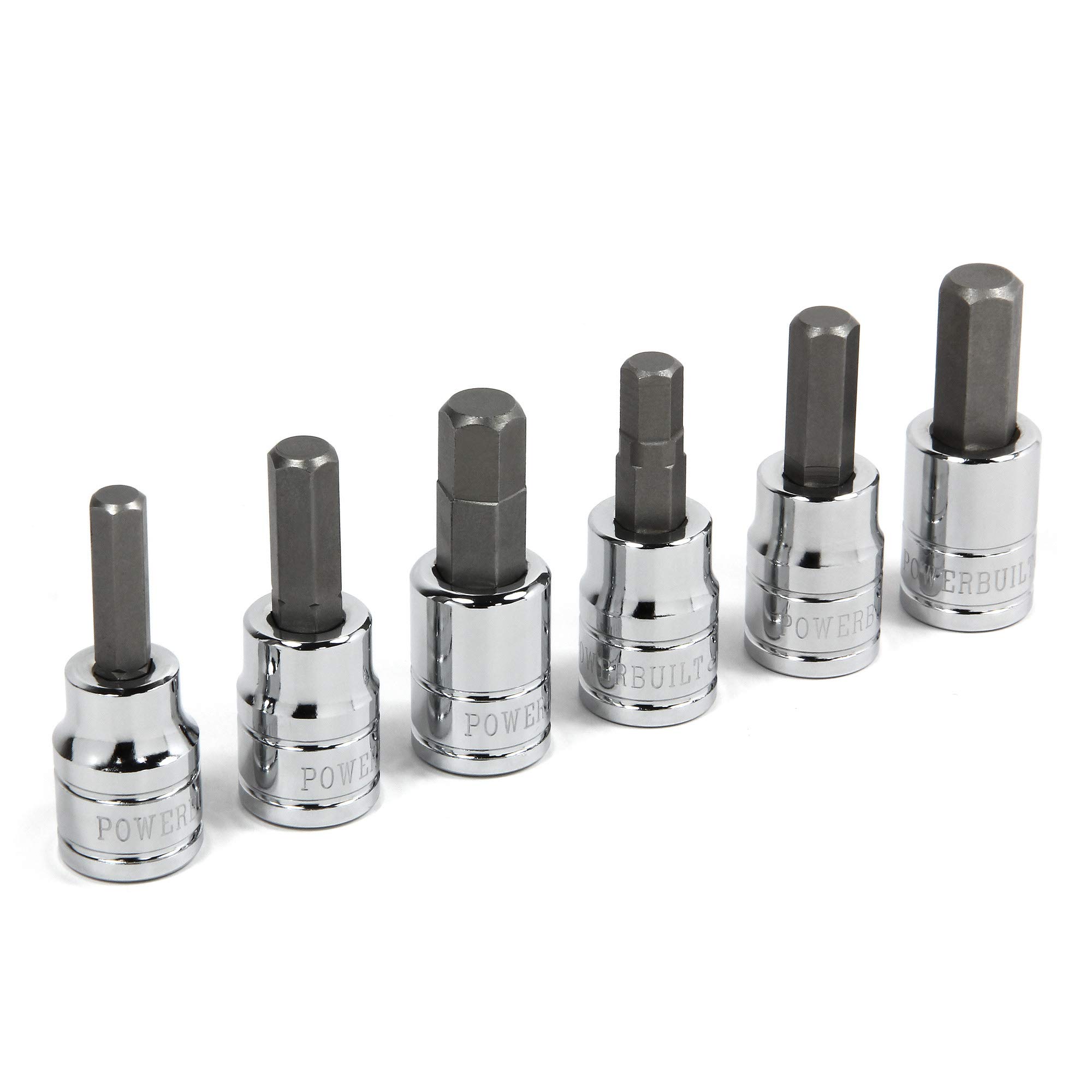 Powerbuilt 640052 3/8-Inch Hex Bit Set, 6-Piece