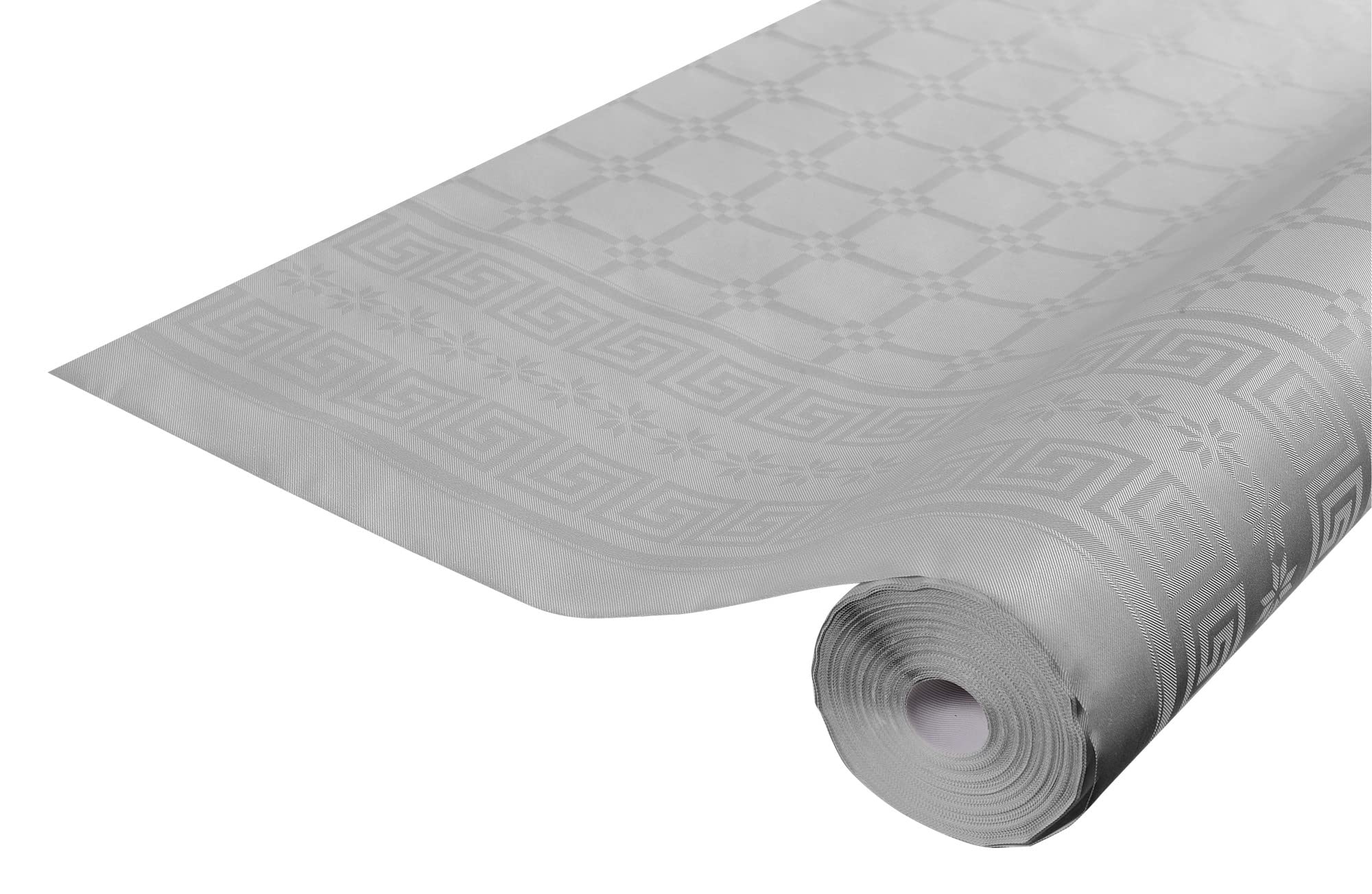 PRONAPPE – Ref. R482552I – Tafelkleden op rol – Damastpapier – 25 m x 1,18 m – Papier met damast print – 83 couverts – Kleur zilver