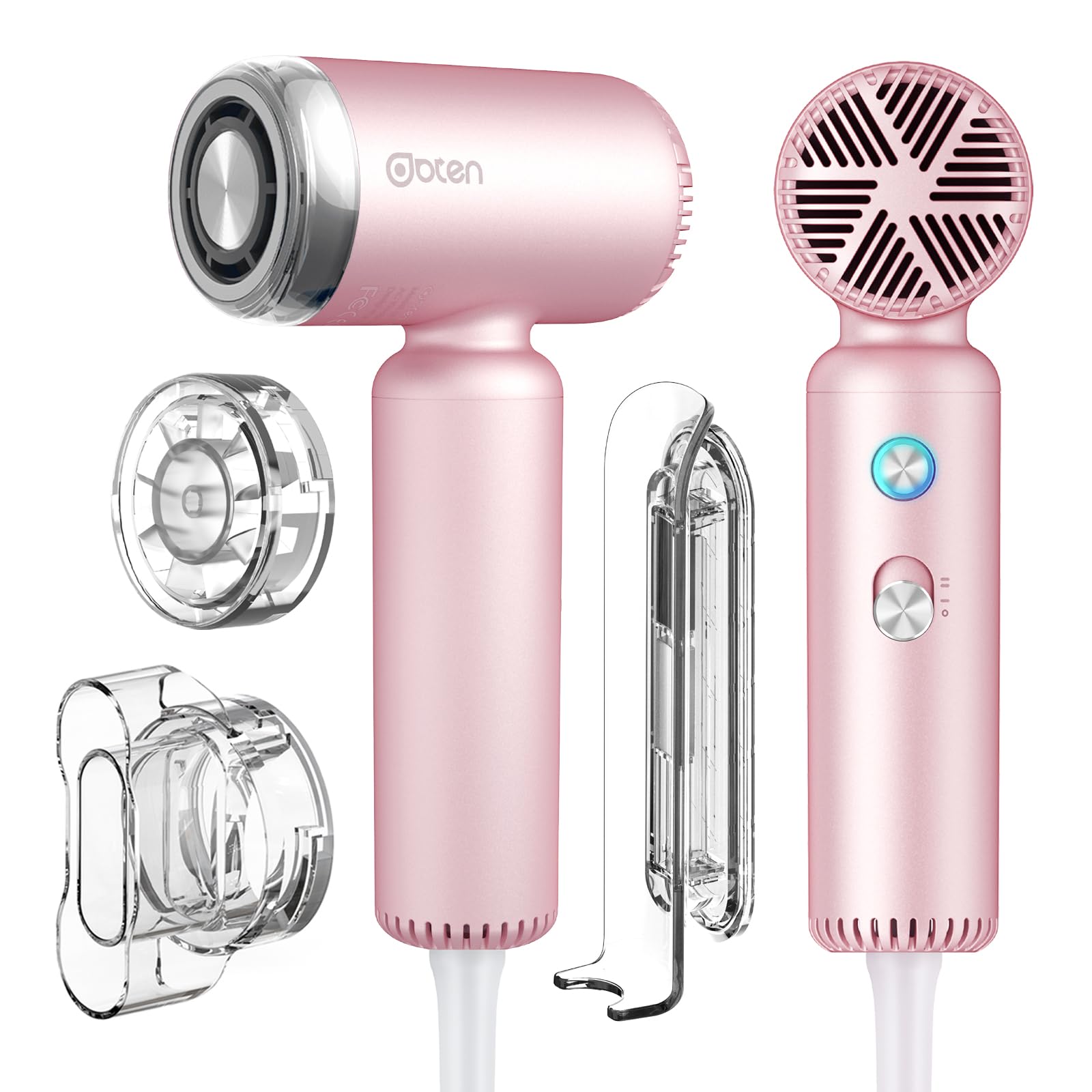 DBTEN Mini Hair Dryer, High-Speed Blow Dryer with 110,000RPM Brushless Motor, Magnetic Diffuser, Negative Ionic Technology for Fast Drying, Compact &