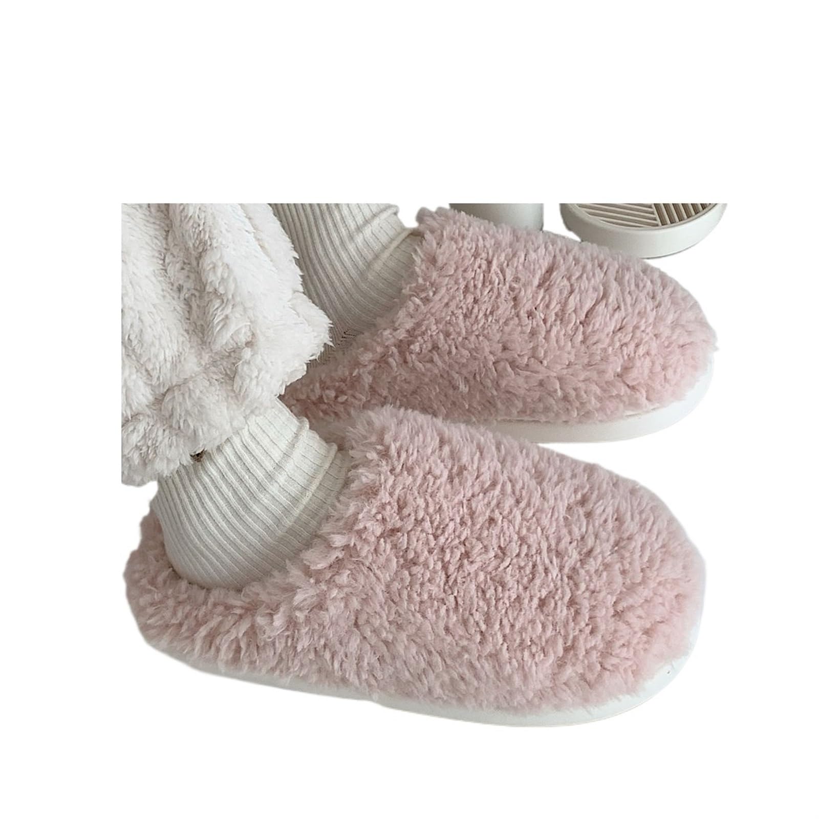 AYWTIUN Fluffy Slippers Women Home Slippers For Women Cute Fluffy Winter Warm Indoor Bedroom Slides Female Furry Shoes(A-Pink,38-39(Suggest 37-38))