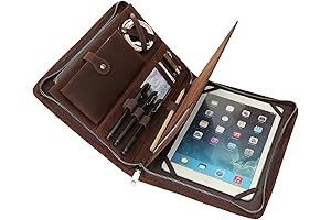 Leather Portfolio Organizer Multipurpose Padfolio Case for iPad 11 Pro