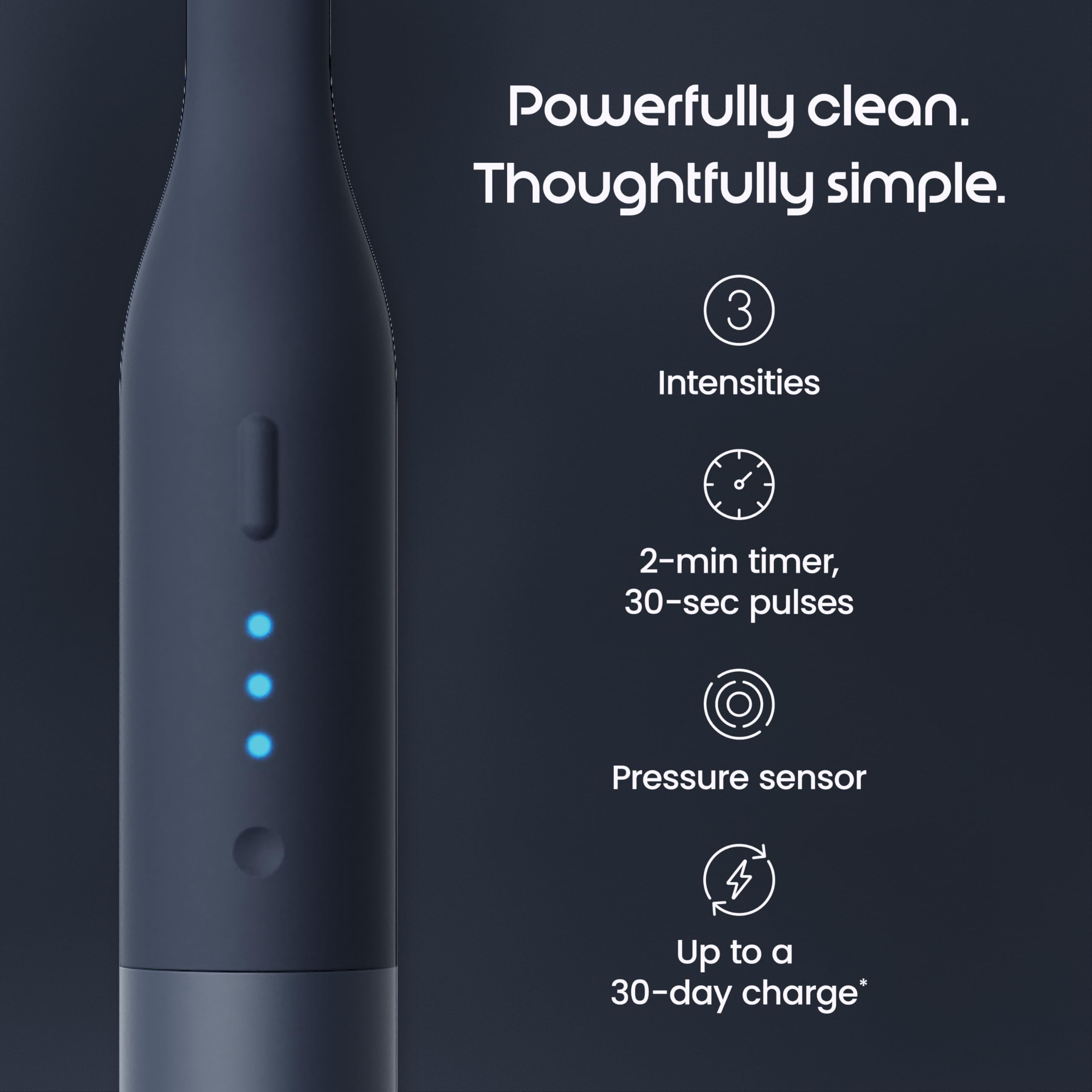 Quip Ultra Lite - Cepillo de dientes eléctrico temporizado con funda, cabezal de cepillo reemplazable, cerdas suaves, mango de silicona y plástico, duración de la batería de 30 días, cepillo de