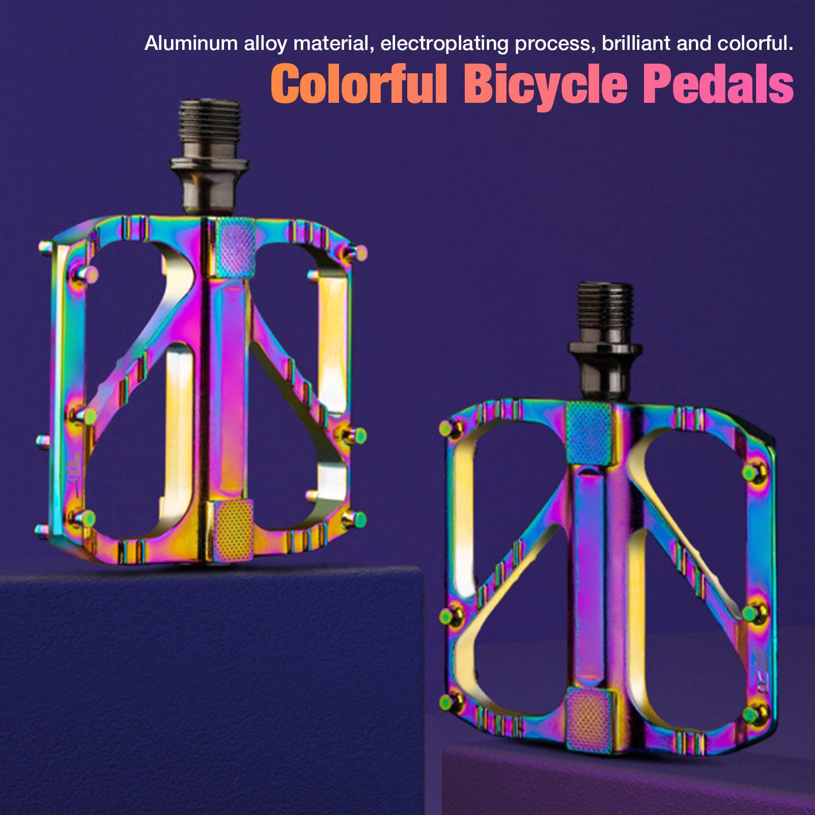 Pedali Per Bici Colorati - Poudali Per Bici Da Piattaforma Anti-Scivolamento | Cromo Molibdeno Albero in Acciaio | Pedalig Confortevole per Alluminio Leggero , Conducente Comfort tab