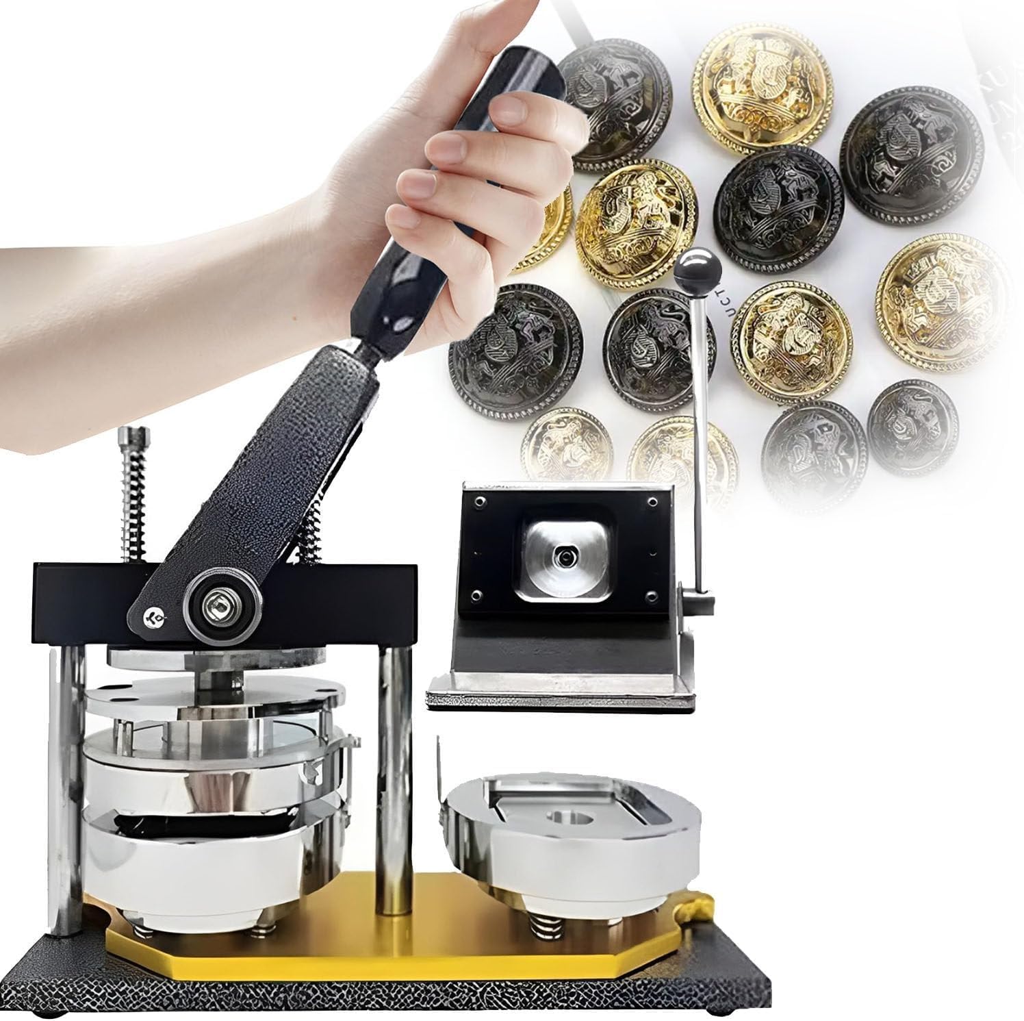 Fridge Magnet Button Maker Machine, 50 Mm Button Maker Machine with 100 Sets of Consumables, with Paper Cutter, DIY Fridge Photo Magnet Machine, for Badge Button