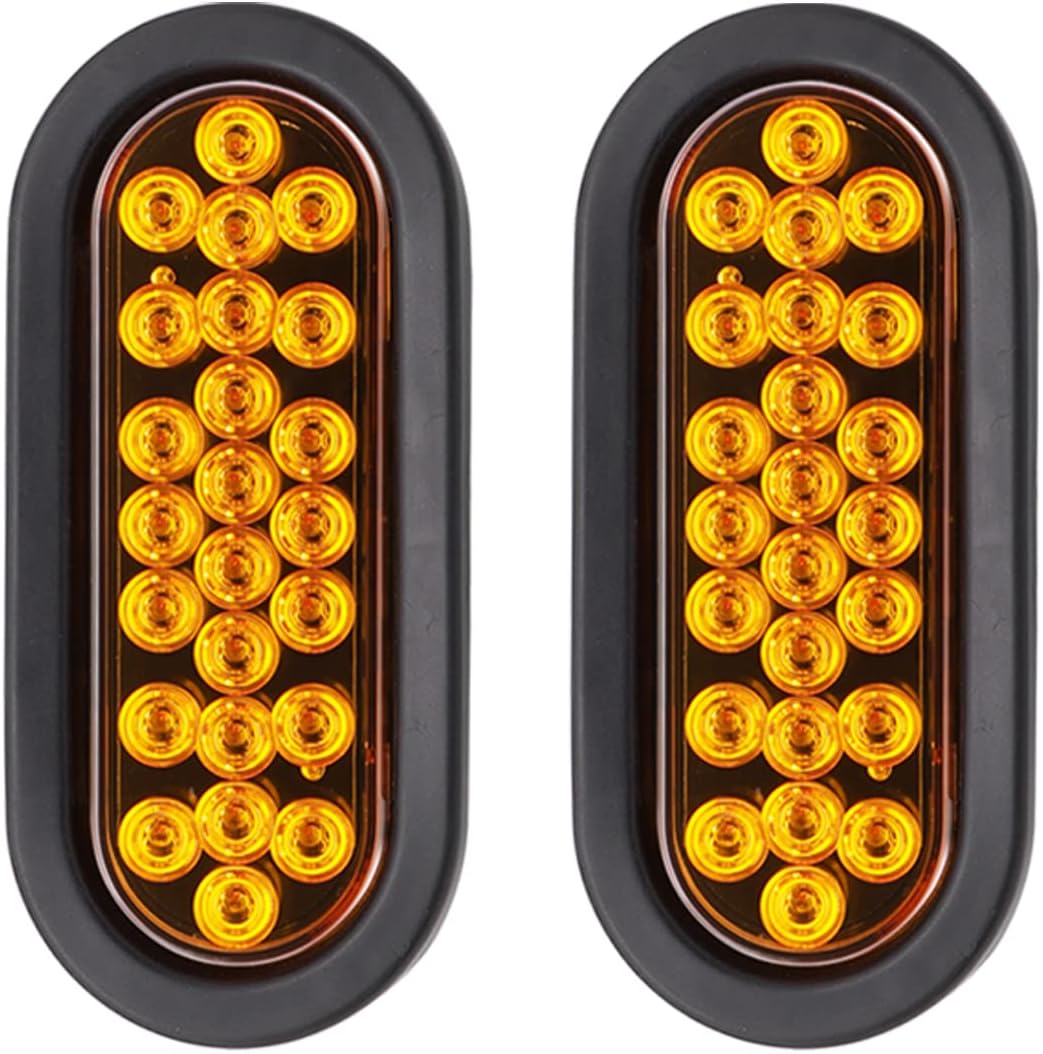Ledvillage Amber 6 Inch Oval Trailer Marker Lights 24 LED