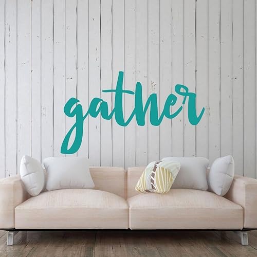 Miniatura 3 de "Gather" Sign Wall Art Decal - Cursive Large Living Room Wall Décor Sticker - Family and Friends Themed Home Wall Decoration - Perfect for Living
