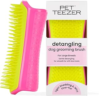 Pet Teezer, Entwirrungs- und Fellpflegebürste für Hunde, Rosa und Gelb