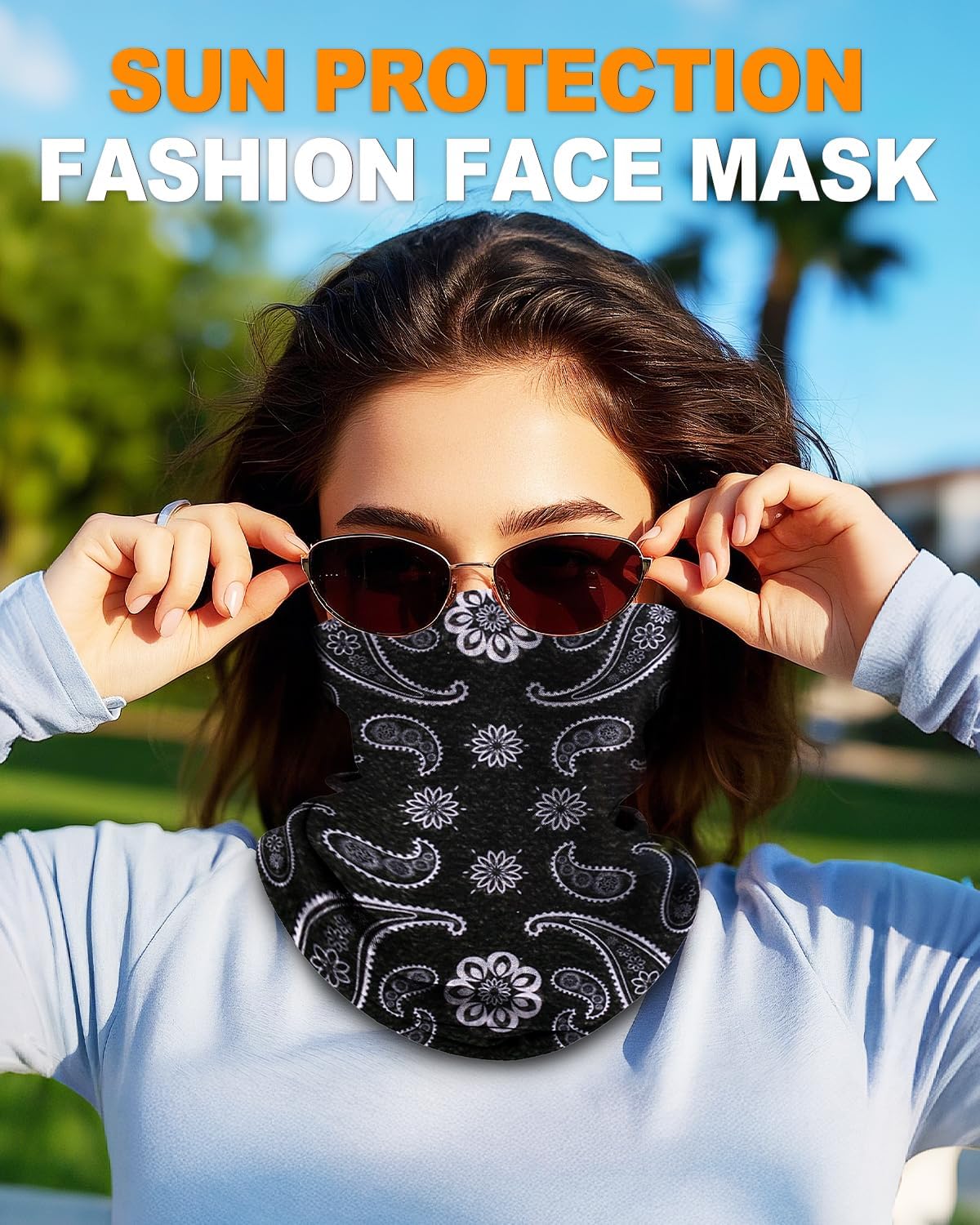 4Pack Neck Gaiter for Men Women Face Cover Mask Head Wrap Balaclava Headwear Bandana Headband Magic Scarf - Image 2