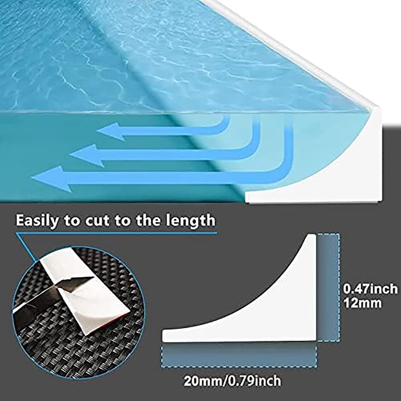 Striscia di Fissaggio per Guarnizione del Pavimento, Barriera per Diga d'Acqua per Soglia Doccia in Silicone, Striscia Sigillante per Piatto Doccia Autoadesiva, per Diga per Doccia Separazione Bagnato