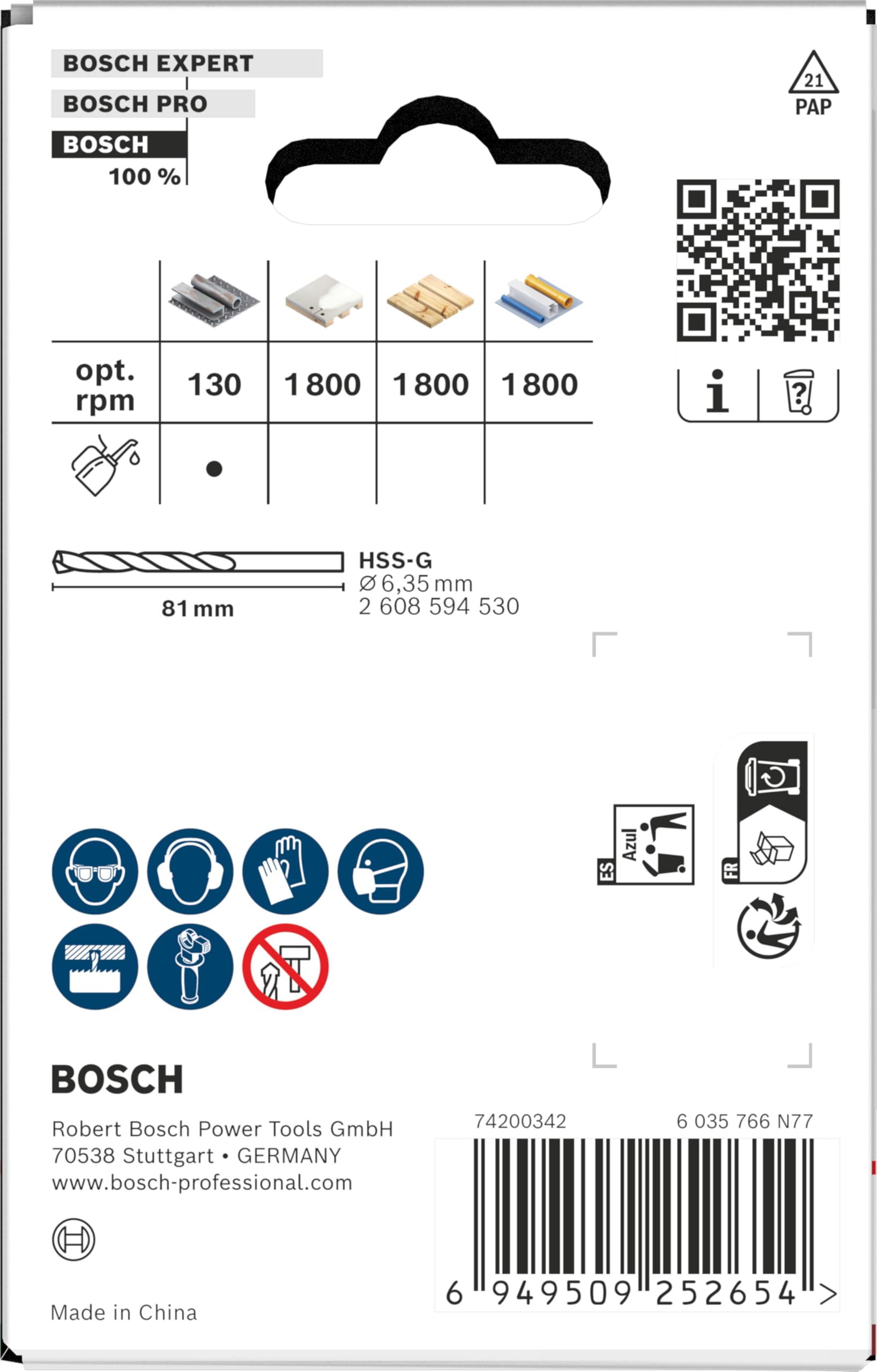 Bosch 1x Sega a tazza Multi Material con mandrino (per Acciaio, Cartongesso, Ø 67 mm, Professional Accessorio Trapanoi)