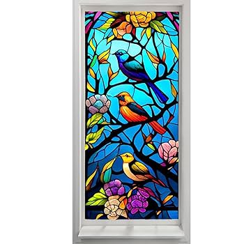 ガラス目隠しフィルム プライバシーフィルム ウィンドウビニール ステンドグラス Amazon｜ステンドグラスフィルム カラフルなステンドグラス