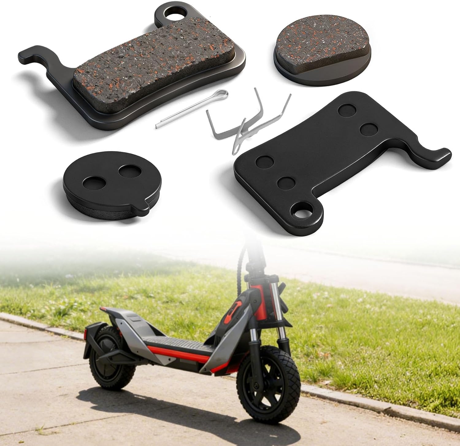 JERBOR Brake Pads for Segway for Ninebot ZT3 Pro, Front Rear Semi Metallic Brakes, Durable Wheel Brake, Accessories for Segway for Ninebot