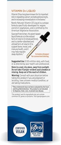 Miniatura 3 de Nordic Naturals Vitamina D3 líquida a base de plantas 1 onza - 1000 UI vitamina D3 - Huesos saludables función del estado de ánimo y del sistema