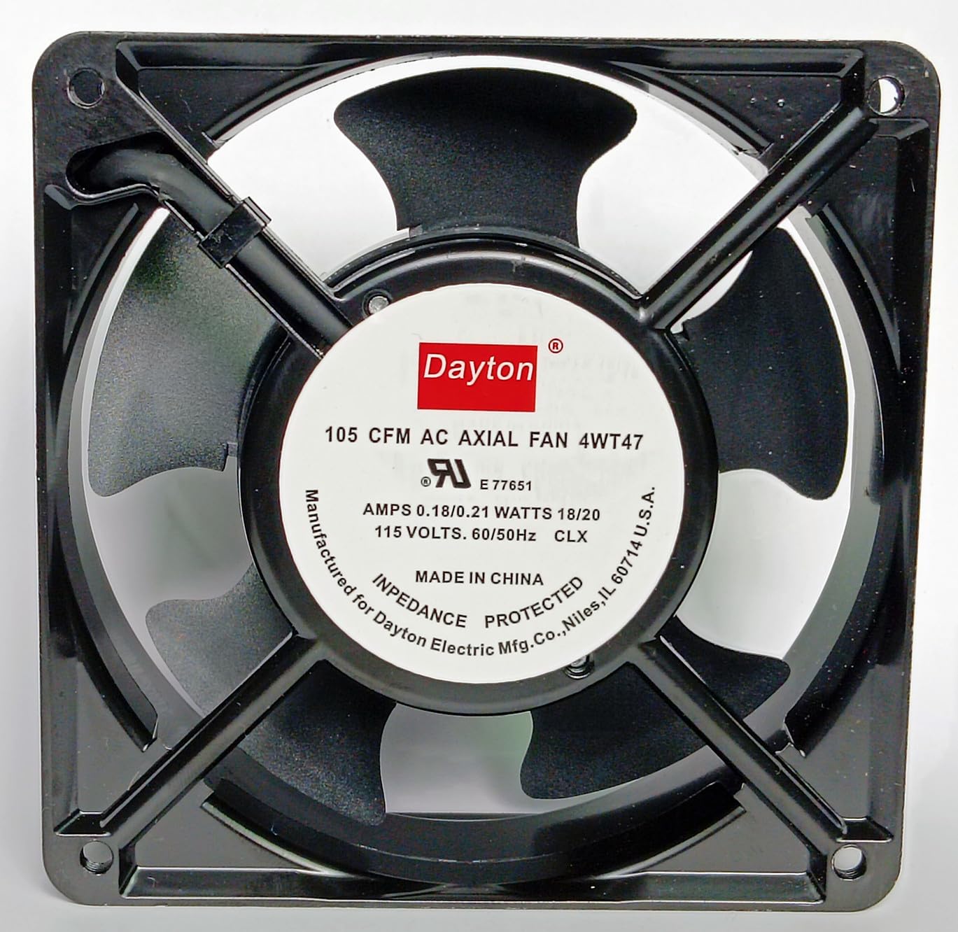 New 4WT47 AXIAL 115V-AC 105CFM 4-11/16in D506793 Cooling Fan