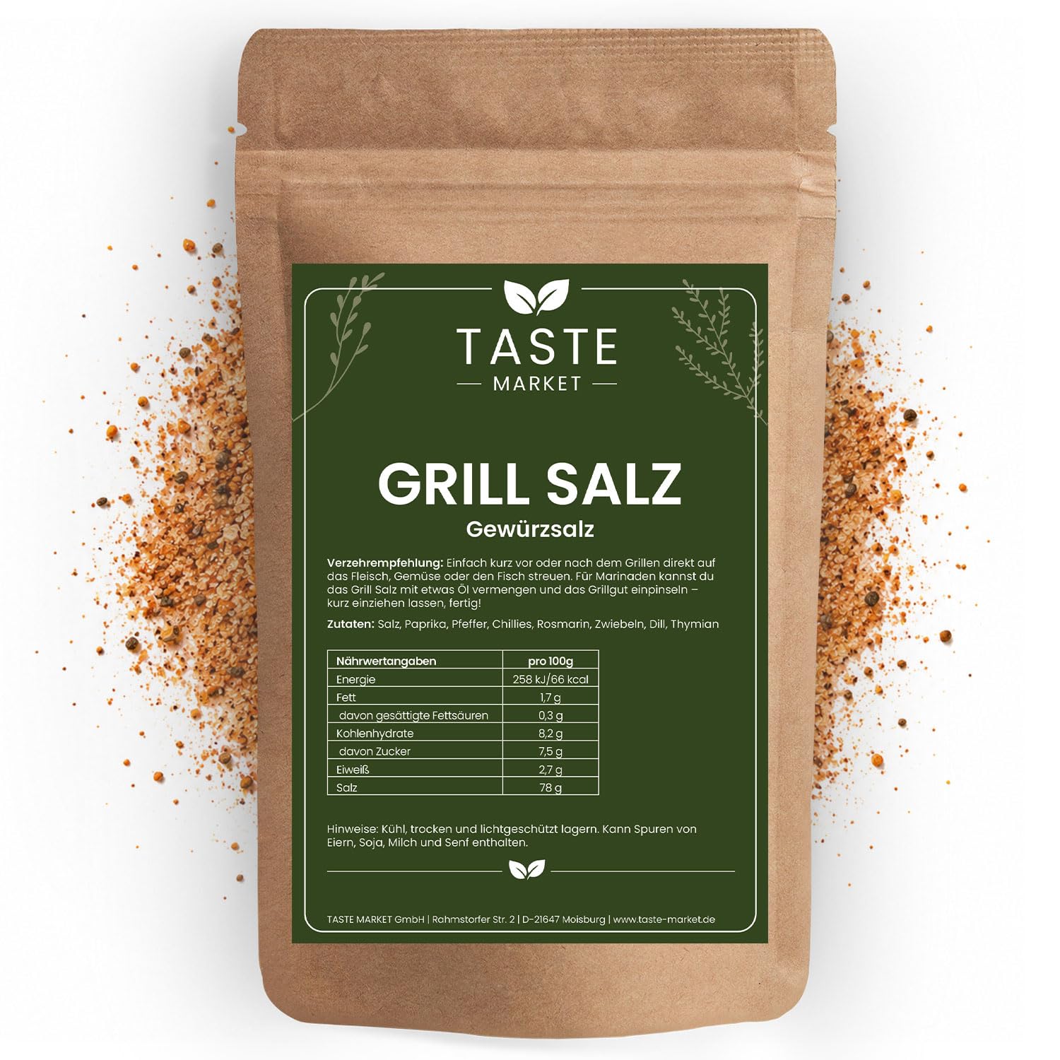 Grill Salz 10 kg Würziges BBQ Gewürzsalz mit Paprika, Chili & Kräutern – Perfekt für Fleisch, Gemüse, Fisch und mehr – Grillgewürzmischung