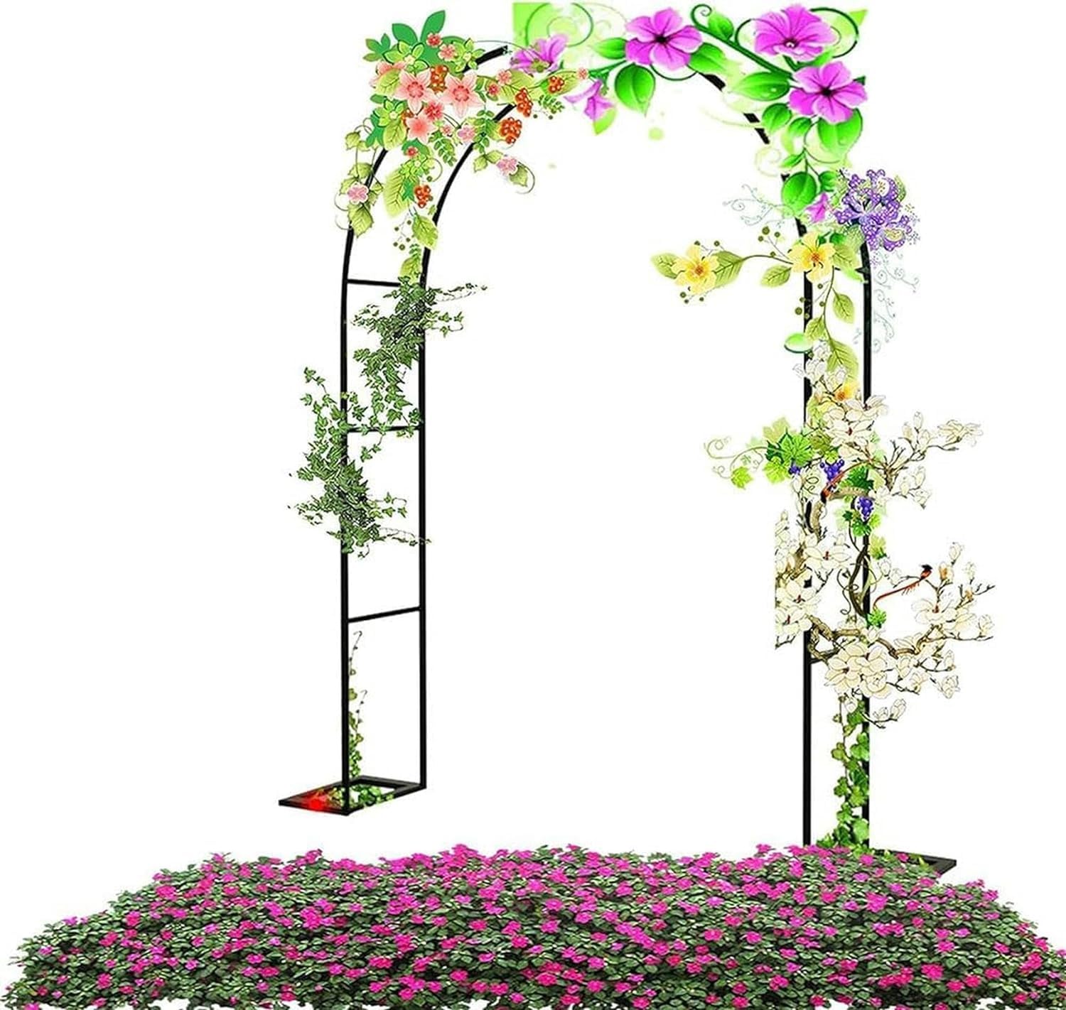 Arche de jardin pour tuteurer les rosiers et ombrager une allée de maison