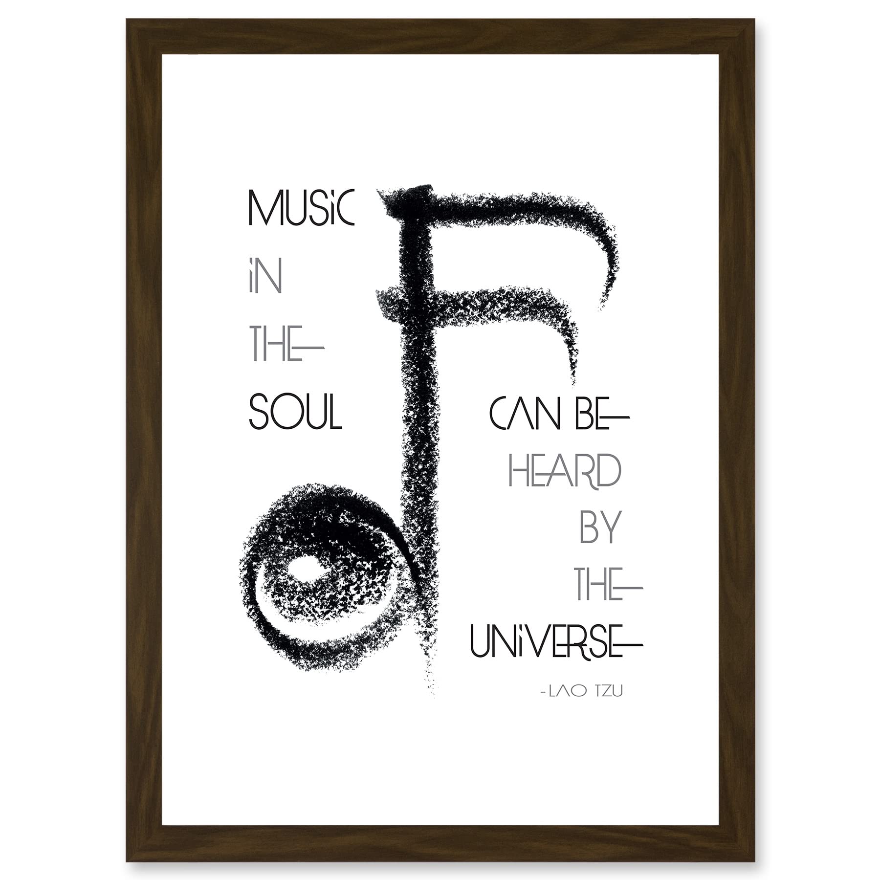 Artery8 Lao Tzu Music In The Soul Universe Uplifting Quote Artwork Framed Wall Art Print A4