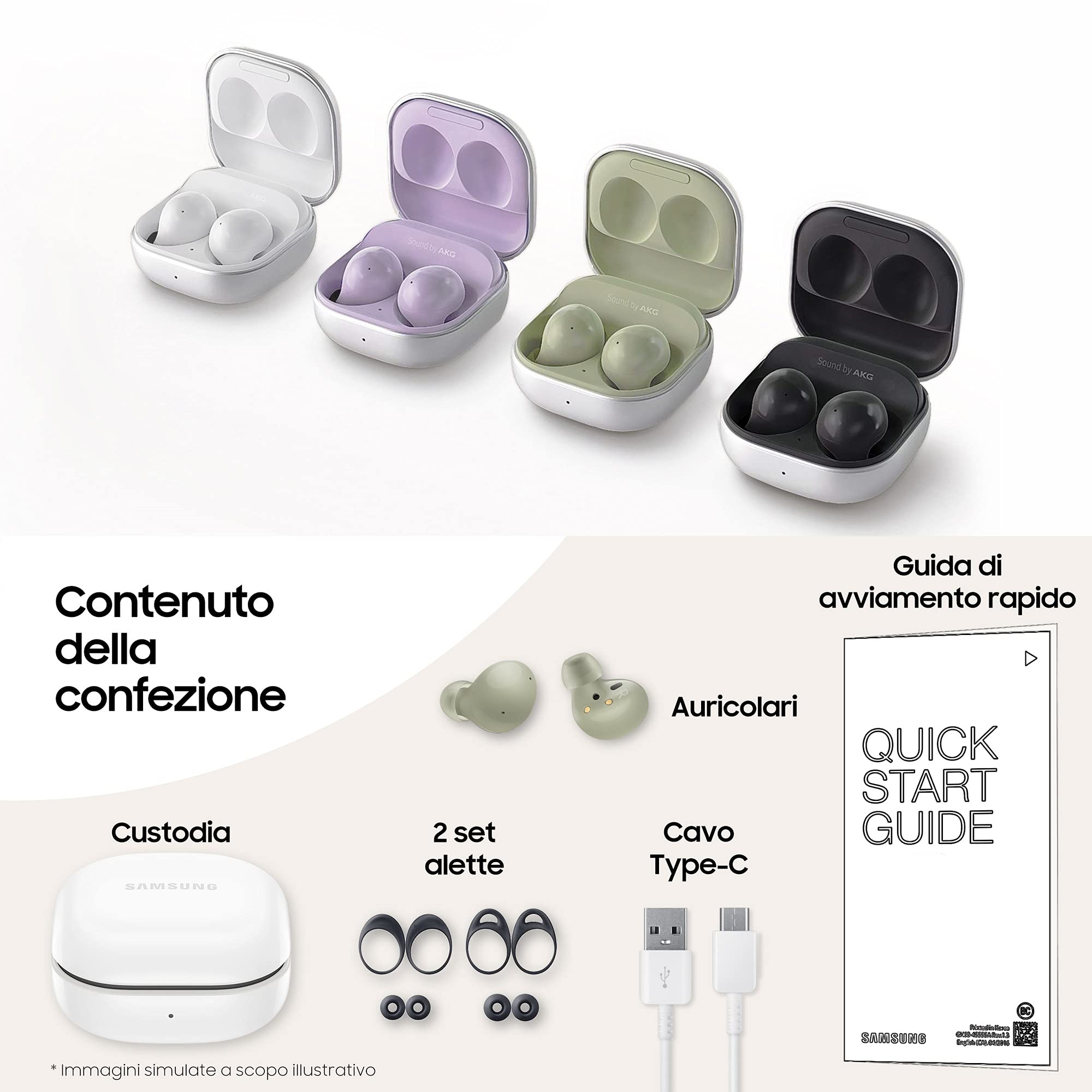 Samsung Galaxy Buds2 SM-R177 - Casque d'écoute Bluetooth, Verte