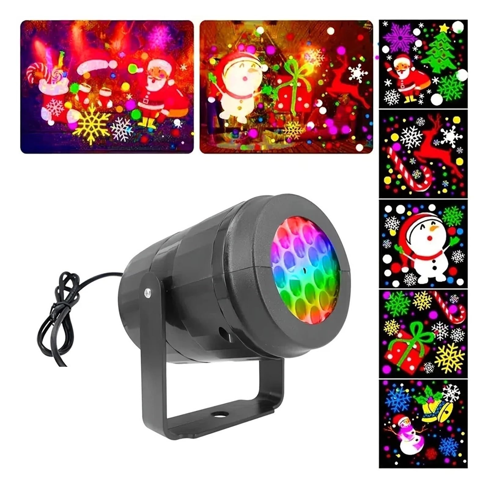Projecteur Lumineux, projecteur holographique d'halloween, projecteur de fête de Noël en Flocon de Neige, lumières LED rotatives pour scène, éclairage de Jardin extérieur de Vacances du Père