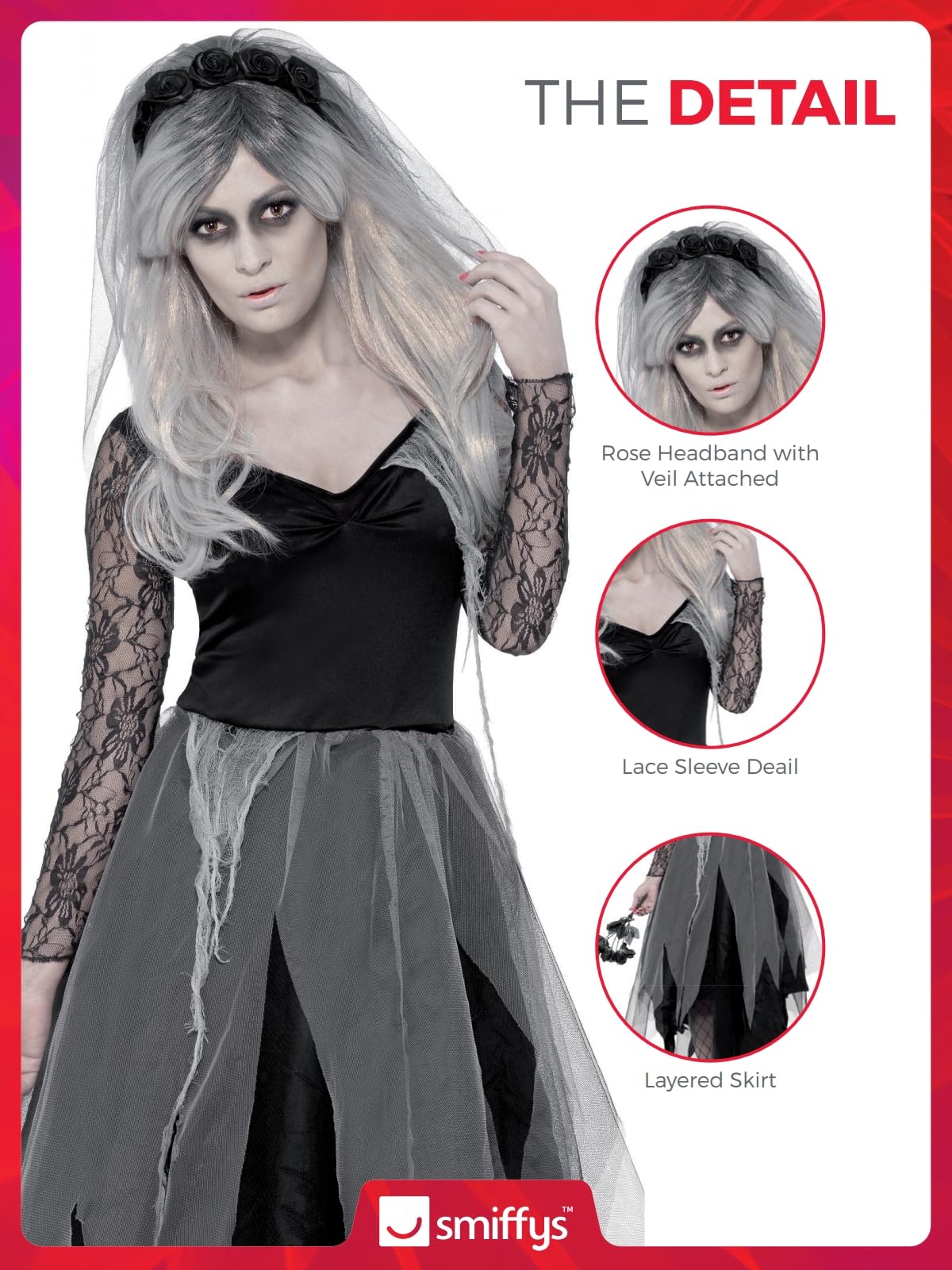 SMIFFYS Costume da Sposa funebre Donna