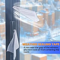 Vista 3 de Cinta de Sellado Transparente para Ventanas contra el Clima 2 Pulgadas x 33 Pies Cinta de Sellado de Aislamiento para Ventanas Transparente Sin