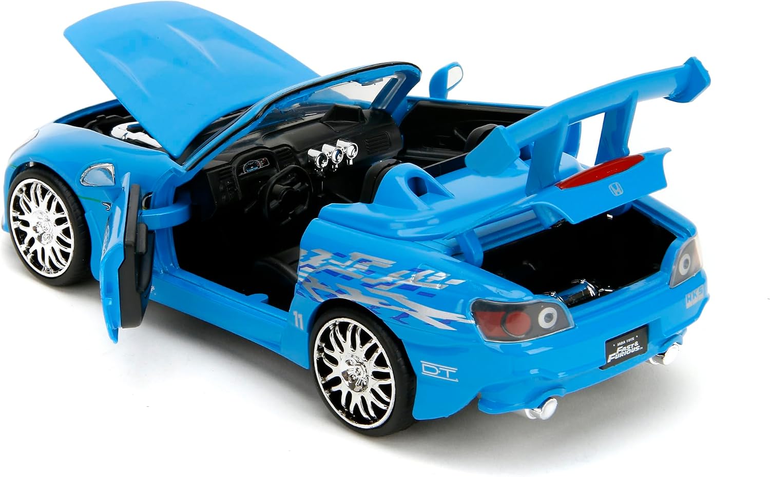 Jada Toys – Fast & Furious 1:24 Honda S2000 (Mia’s Blue Design) – Die-Cast Model Car, Detailed Exterior, Authentic Movie Replica, Collectible Toy – Ages 8+, Blue image 5