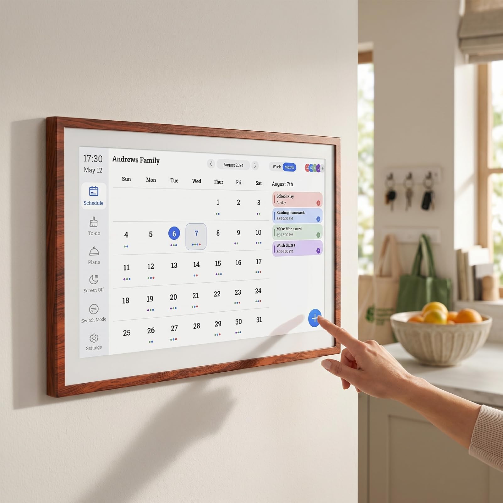 15,6 Zoll Smarter Digitaler Kalender, Elektronischer (EU-Stecker)