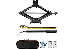 Forte Tools 2-Ton Car Jack and Emergency Tool Kit with Scissor Lift