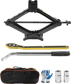 Bylikeho Scissor Jack Lift - 2 Ton Car Tire Jack Tool, Universal Emergency Kit with Lug Wrench, Portable Tire Changing Kit for Car, Truck, SUV