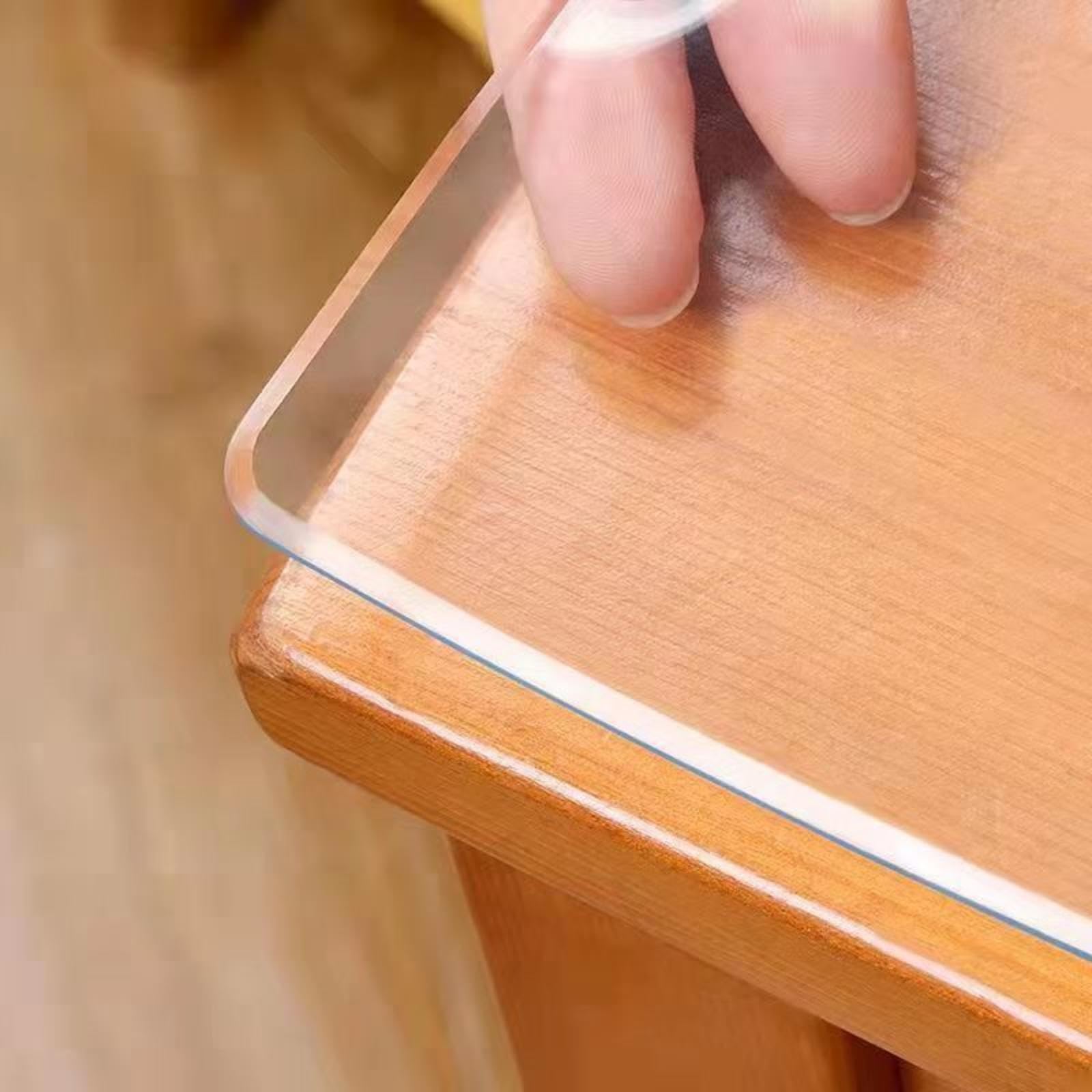 Tischdecke Transparent Nach Maß 3mm,tischfolie Transparent 2mm,1.5mm Dick PVC Tischfolie,langanhaltendes Anti-Chili-öl, Geruchlos, 60-Grad-kantendesign,thickness2mm-70×120cm/27.5×47.2in