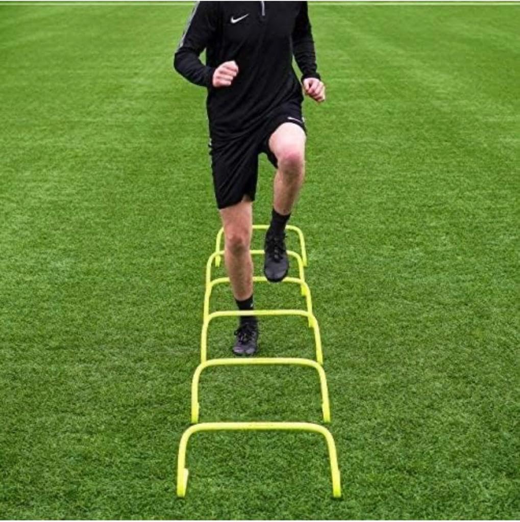Craze Kick Strong PVC Tube Built Agility Hurdles for Field Training and Speed Coordination, 6-inches (Yellow) - Pack of 12-image-8