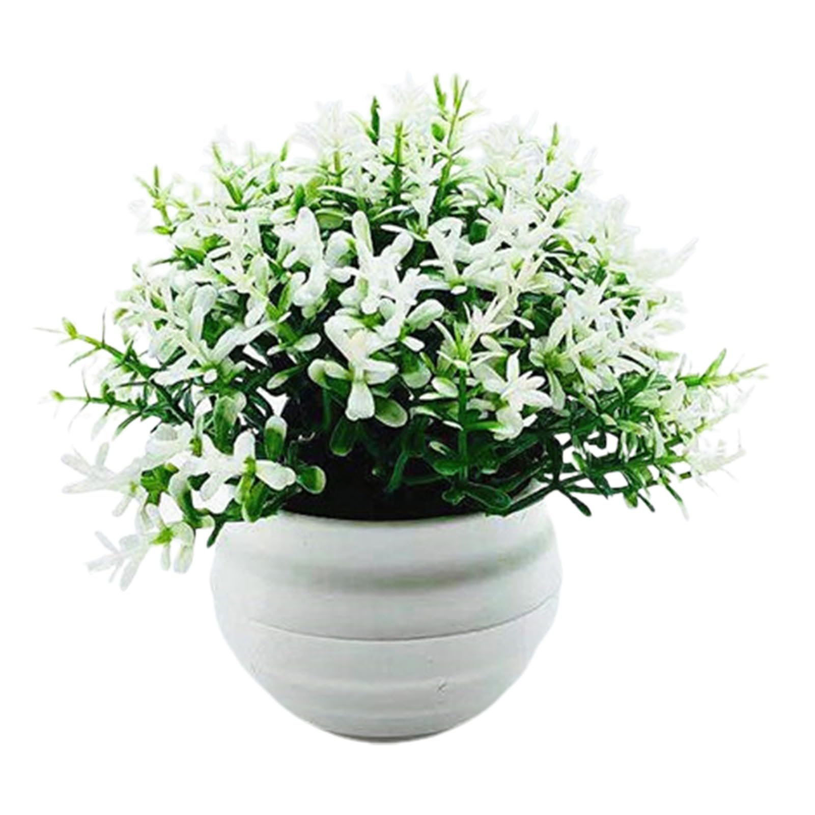 Ulafbwur White Fake Grass Plants 1 Set Artificial Plant Pot Ornamental Photo Props Plastic Desktop Fake Grass Plants For Outdoor Artificial Plant Pot Imitation Potted Plant