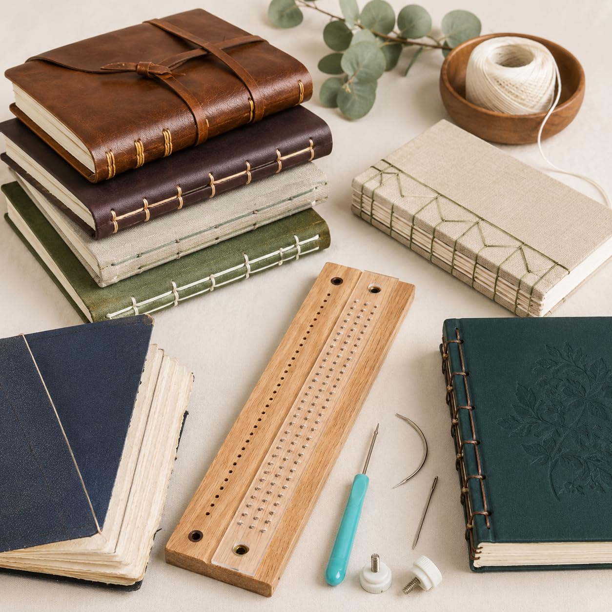 INFISELECT Ensemble de guides de perforation de journal – Kit d'outils de reliure durable pour fournitures de journaux indésirables, livres japonais et coptes – Parfait pour les artisans, les