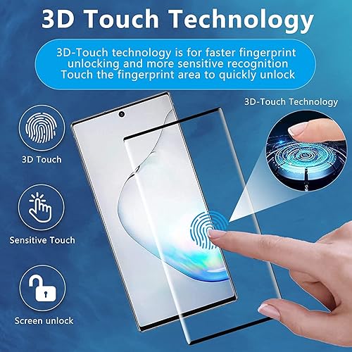 Miniatura 6 de OttarScreen Protector de pantalla para Galaxy Note 10, paquete de 3 protectores de pantalla de vidrio templado3 + 1 unidad1 protector de lente de
