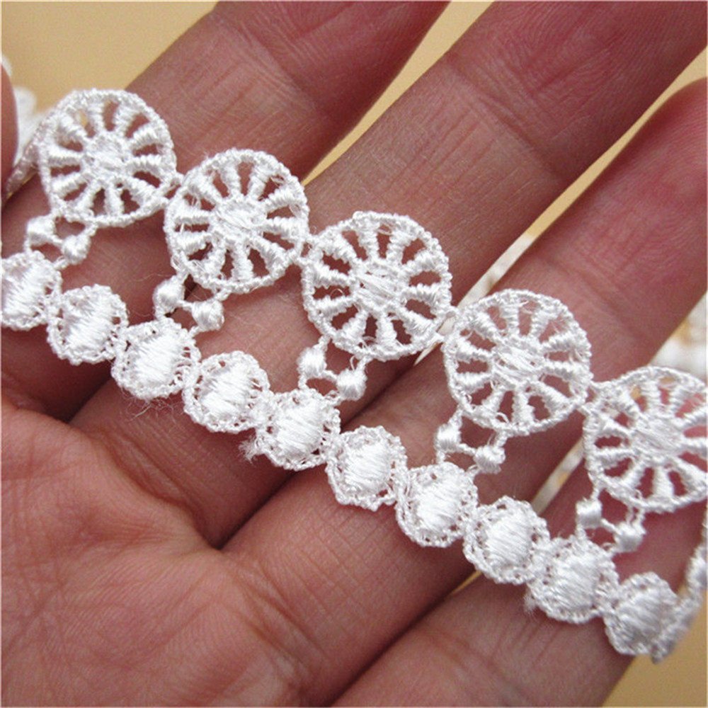 Nastro In Pizzo Veneziano Bianco – 7 Metri, Larghezza 3,8 Cm, Ricamo Floreale, Per Cucito E Decorazioni Fai Da Te