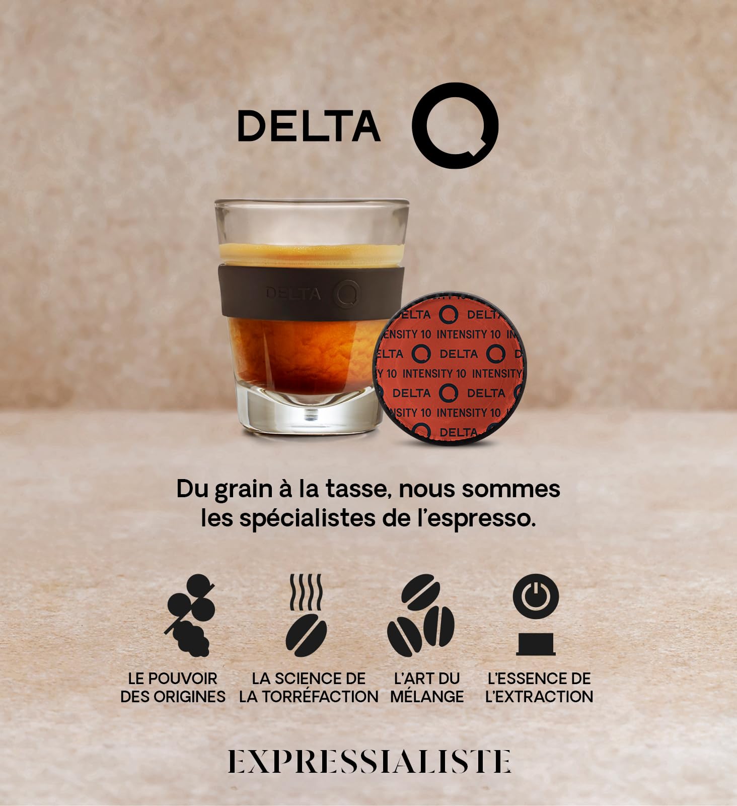 Delta Q 80 Capsules Café Qalidus, Intensité 10 | Compatibles avec les Machines Delta Q, Espresso Intense aux Notes de Caramel, Fabriqué en Portugal